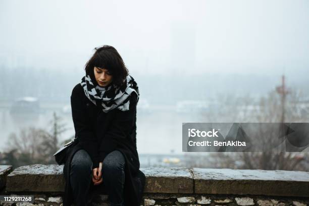 Girl Alone Stock Photo - Download Image Now - Seasonal Affective Disorder, Sadness, Winter