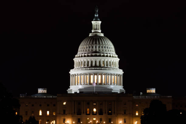 istock United States Capitol in Washington DC at night 1129219692