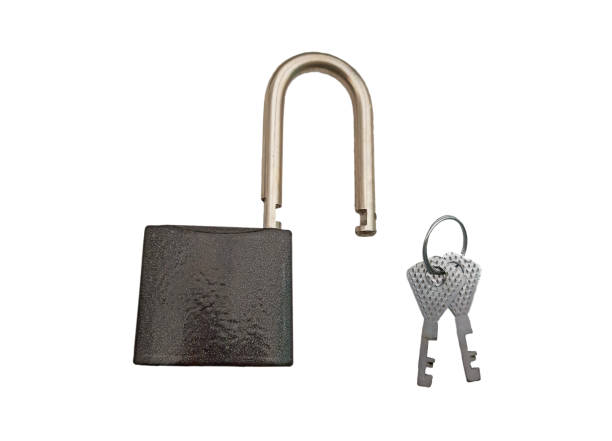 istock A padlock and the key on a white background 1129225353