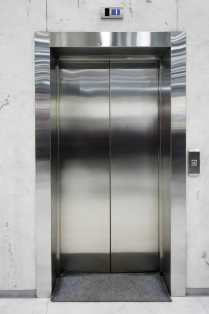 istock Steel door entrance to elevator 1129226797