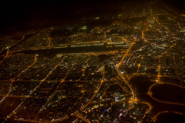 istock Dubai areal shot by night 1129228383