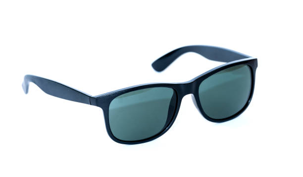 istock Black fancy sunglasses with lens isolated on white background 1129228641
