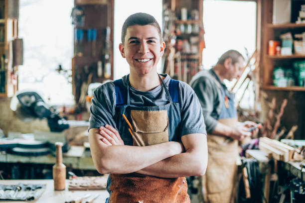 istock Portrait of young carpenter 1129231741