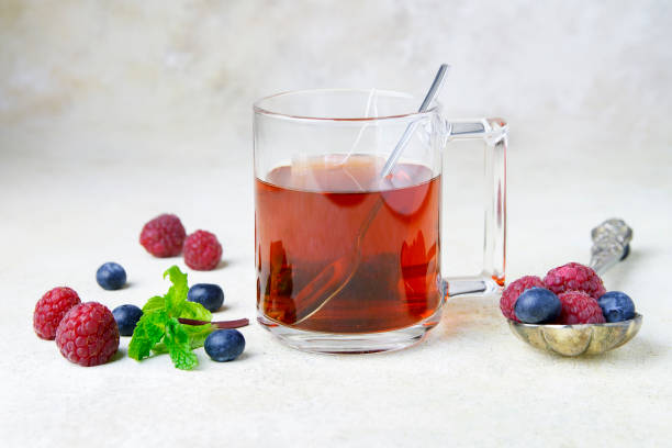 istock Close-up of berry tea with lemon 1129231824