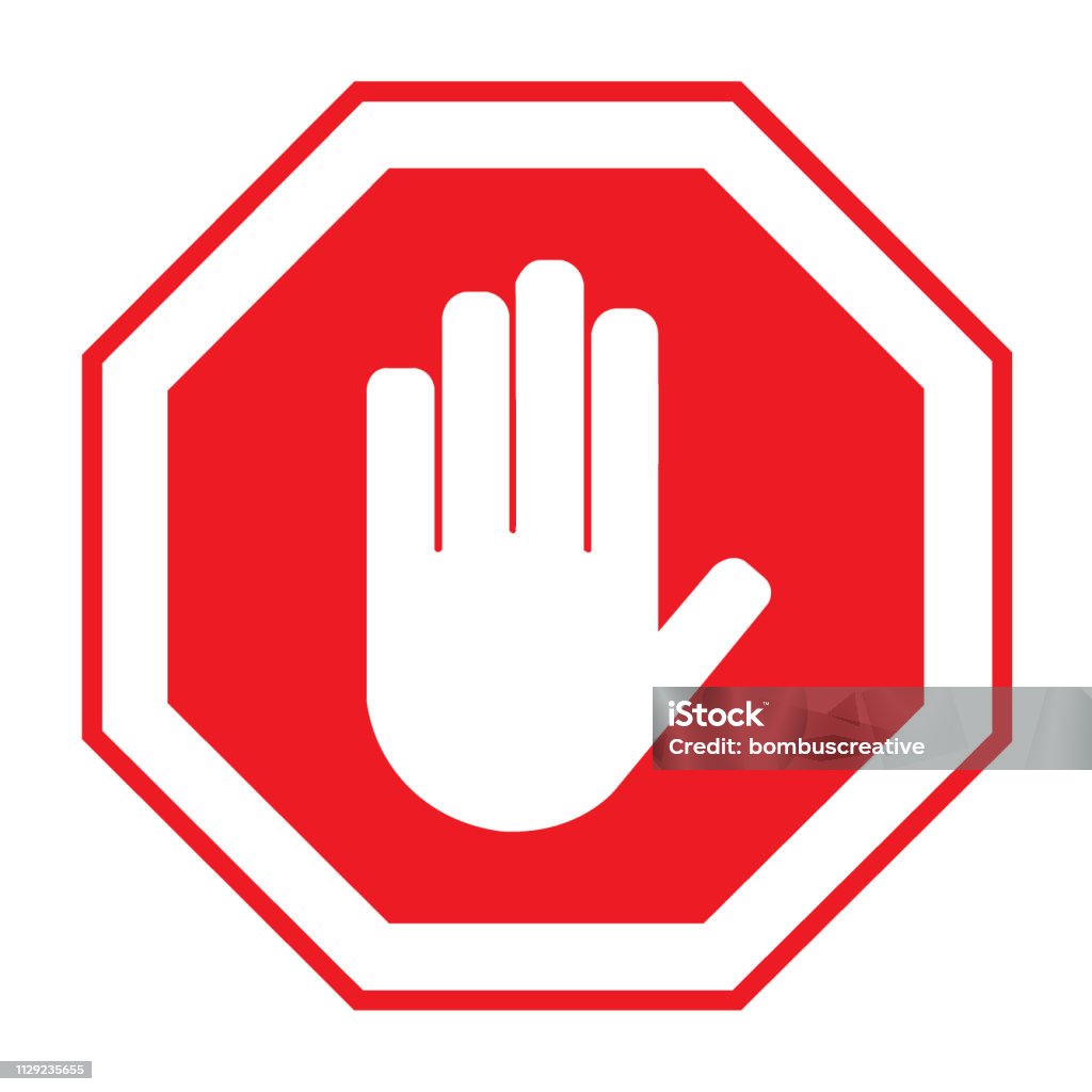 Hand Palm Icon Stop Sign stock vector
