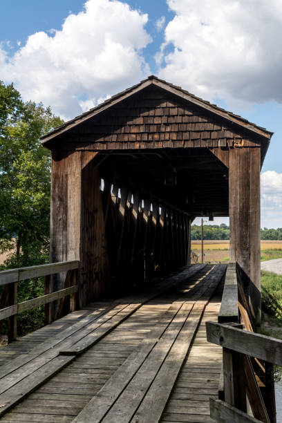 istock Old unused covered bridge in Illinois. 1129254544