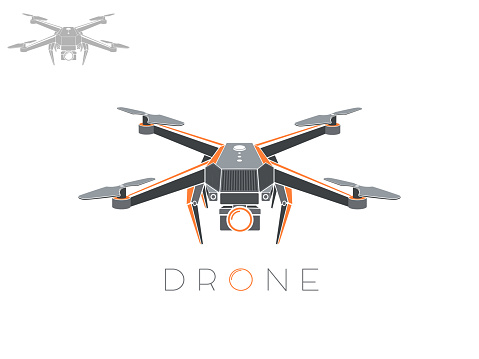 drone quadrocopter logo design, vector eps 10