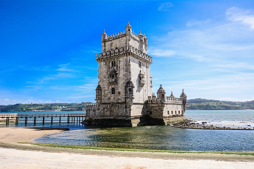 View from the Tower of BelÃ©n. Famous landmark of lisbon, Portugal.