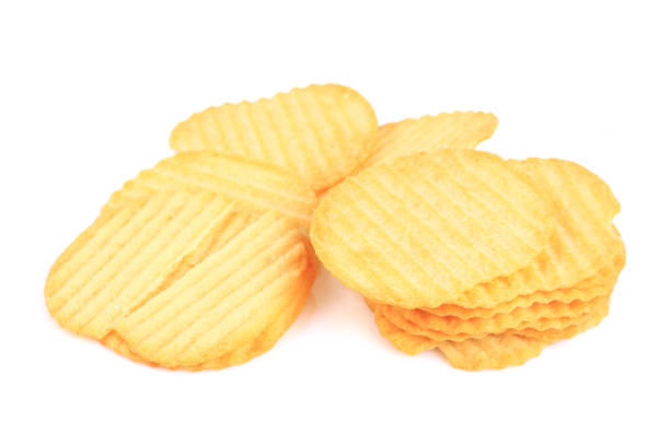 istock Potato Chips isolated on white backgroun 1129259646