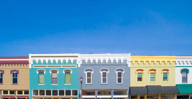 istock Row of Small Town Shops 1129262565