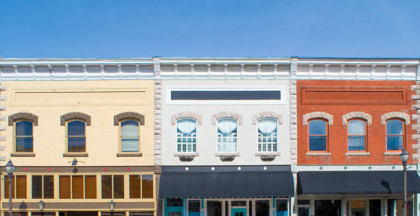 istock Row of Small Town Shops 1129262610