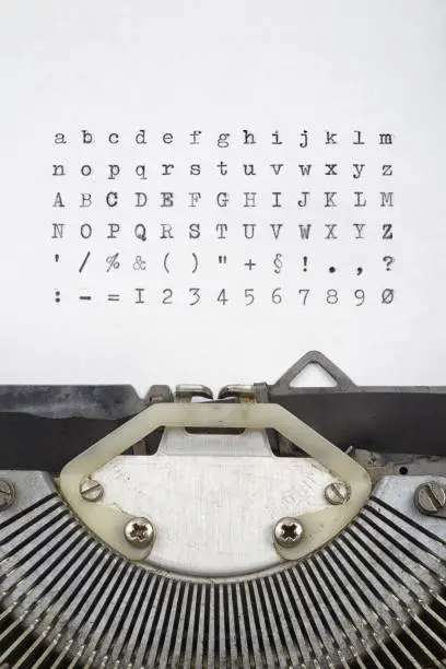 Photo of Old typewriter letters font set