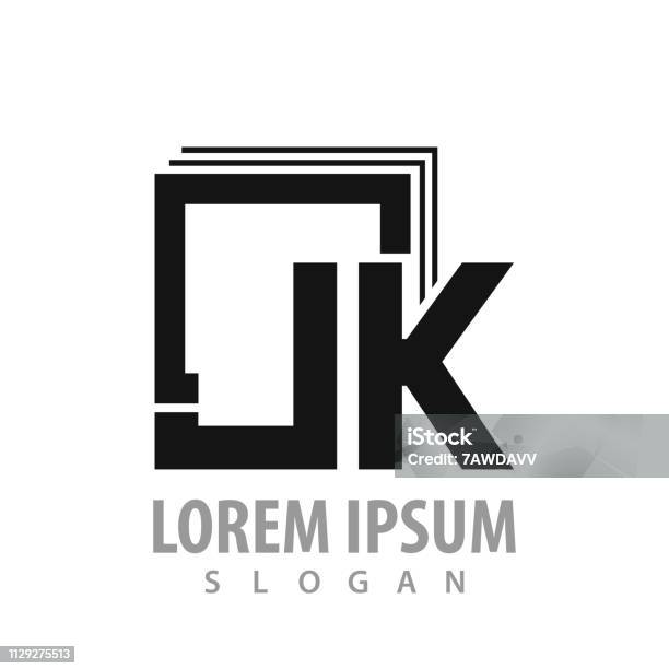Création De Concept De Lettrine Jk Logo Dune Équerre Symbole Graphique ...