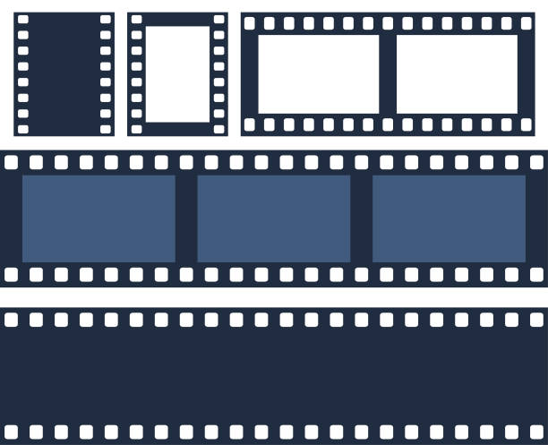 Cinema, Film Or Video Vector Illustration Blank flat filmstrip vector illustration, easy to edit, rotate, reorganise and change color. reel to reel tape stock illustrations