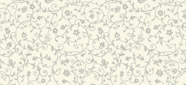 ilustraciones, imágenes clip art, dibujos animados e iconos de stock de patrón floral vintage. rico ornamento, patrón de estilo antiguo para fondos de pantalla, materia textil, scrapbooking etcetera. - rococó