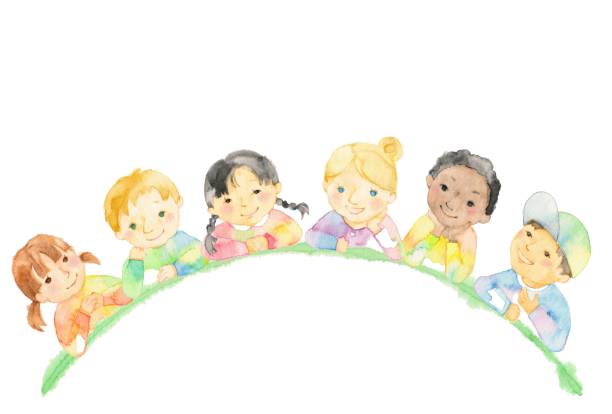 Green hill Green hill
Children of the world 丘 stock illustrations