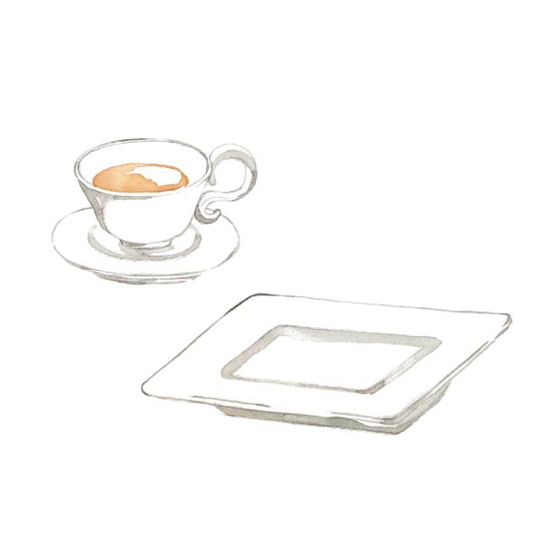 티 - black tea dishware plate cup stock illustrations
