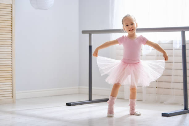 istock girl is studying ballet. 1129282256