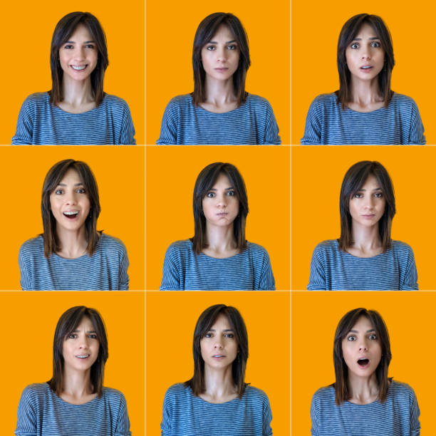 istock Young woman making facial expressions 1129288959