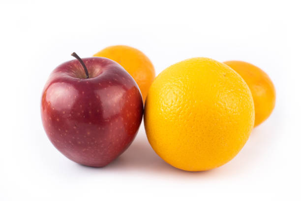 istock Fresh healthy mixed fruits on white background. summer concept. 1129292694
