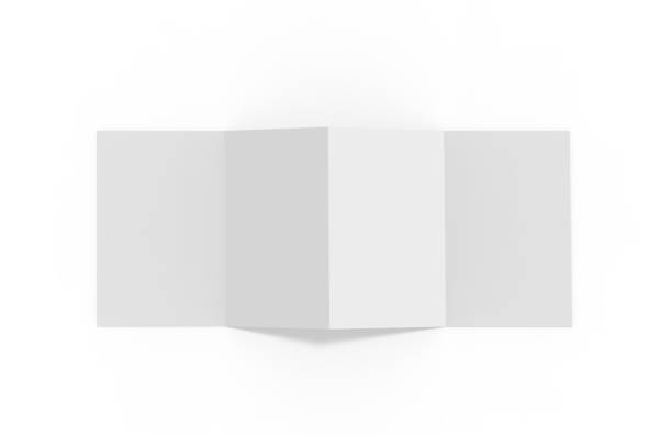 istock Accordion fold brochure, four fold brochure, eight pages four panel leaflet, concertina fold mock up template, 3d illustration 1129293720