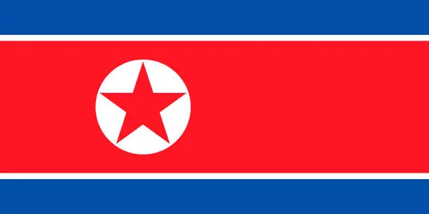 Vector illustration of North Korea vector flag. Pyongyang