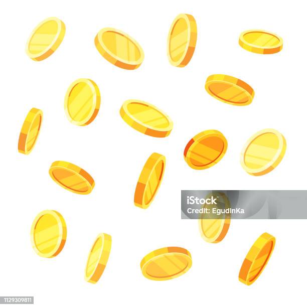 Falling Golden Coins Stock Illustration - Download Image Now - Coin, Falling, Gold - Metal