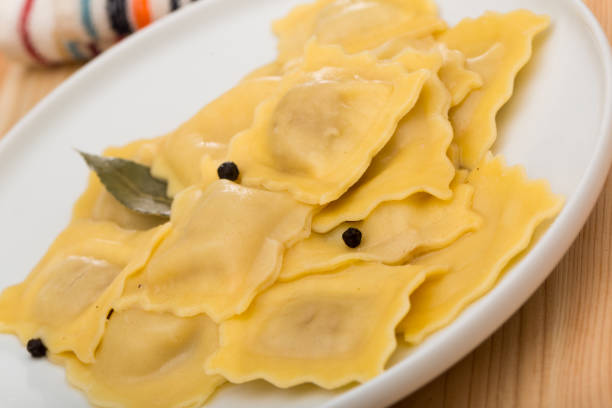 istock Plate of freshly boiled ravioli 1129311105