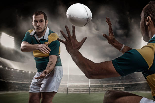 istock Two Rugby Players in a game 1129312066