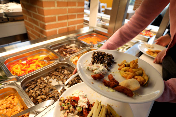 istock self service restaurant with many raw and cooked foods 1129314500