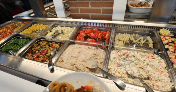 istock restaurant with many raw and cooked foods 1129314564
