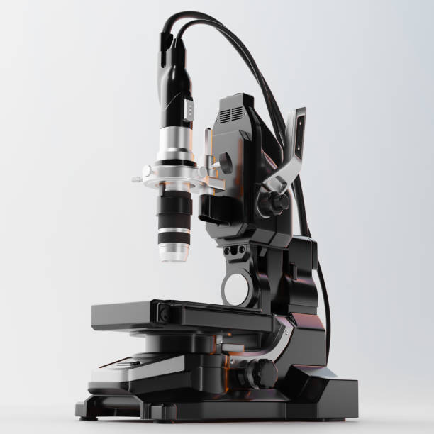 istock 3d Render of a futuristic microscope isolated against white background 1129315964