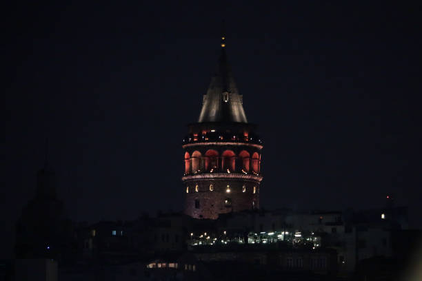 istock Night in Galata Tower, Istanbul 1129319775