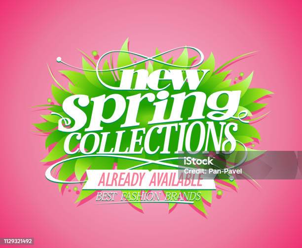 New Spring Collection Sign New Spring Collections Banner Stock Illustration - Download Image Now ...