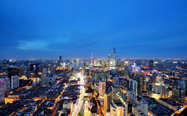 istock Shanghai Panoramic Skyline at Night, China 1129323859