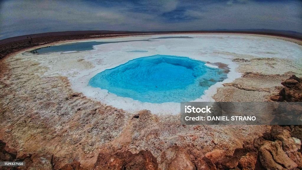 salt pool Hidden lagoons Atacama Region Stock Photo