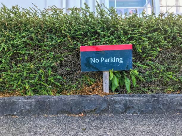 istock Wooden No Parking sign horizontal 1129329429