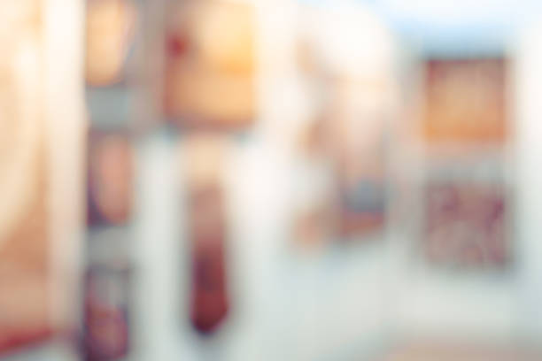Abstract blur contemporary art gallery for background usage