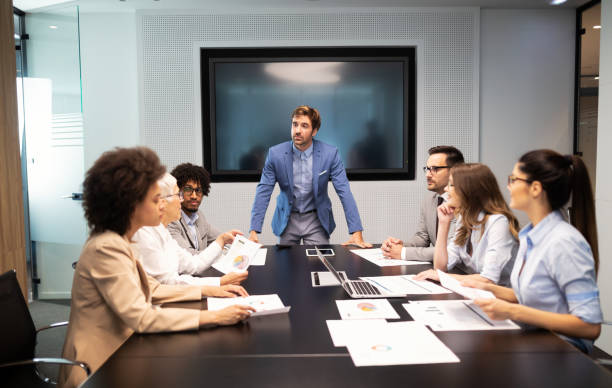 istock Business colleagues in conference meeting room presentation 1129331071