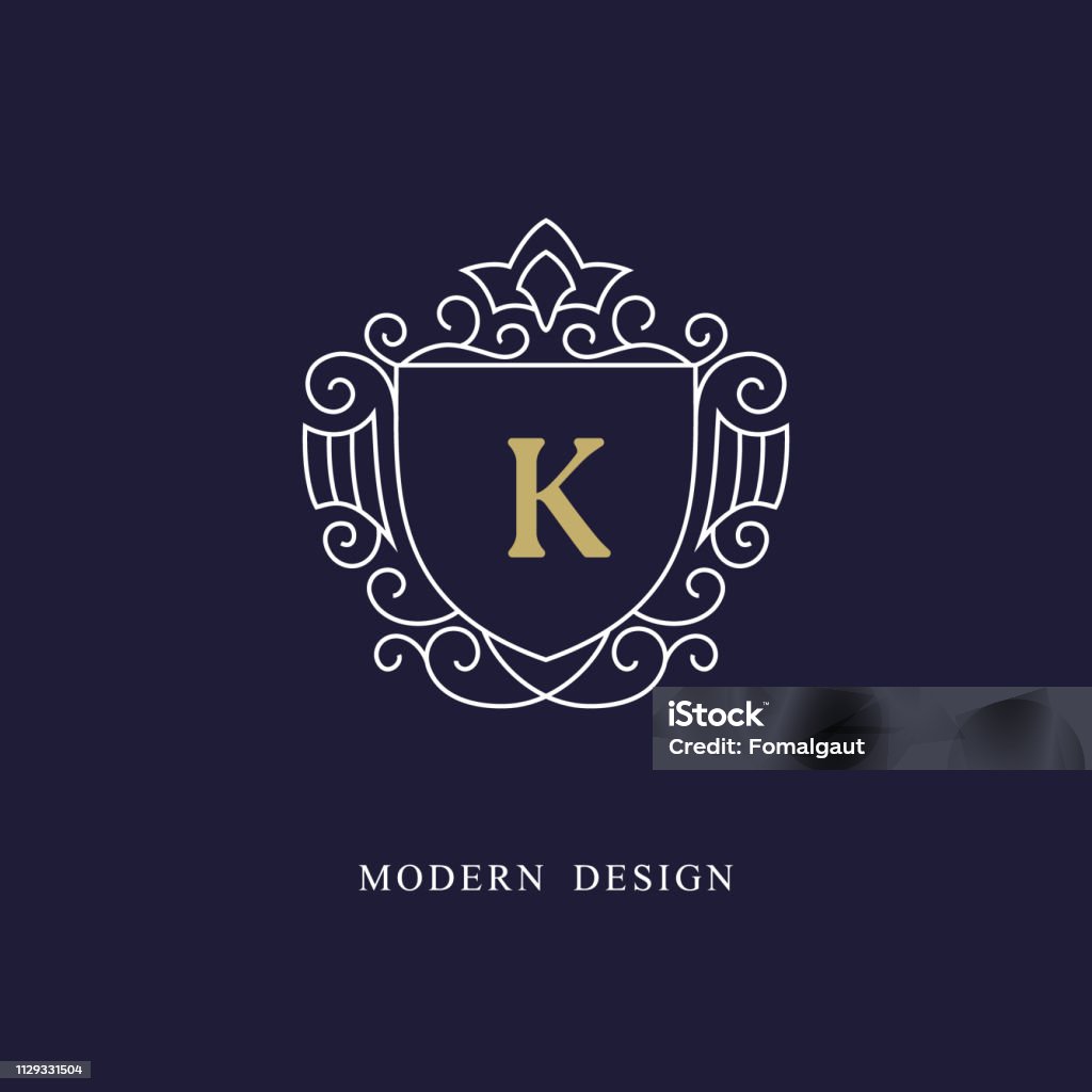 Capital Letter K Beautiful Monogram Elegant Logo Calligraphic ...