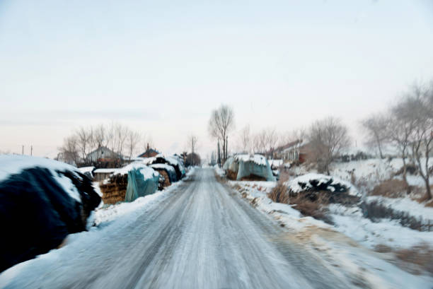 Dirt road in the village.