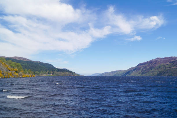 View over Loch Ness, Scotland View over Loch Ness from Fort Augustus. Loch Ness is located in the Scottish Highlands. fort augustus stock pictures, royalty-free photos & images