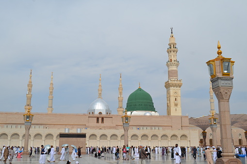 Jan 28/201 - During Umrah - Muslim pilgrims at Al masjid an Nabawi - Great mosque of Madinah/Saudi arabia