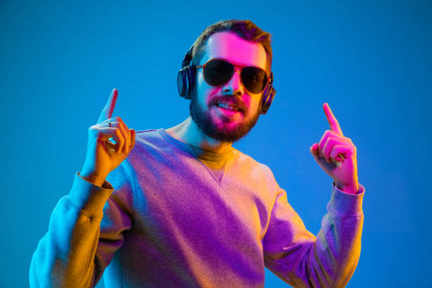 istock Enjoying his favorite music. 1129342264
