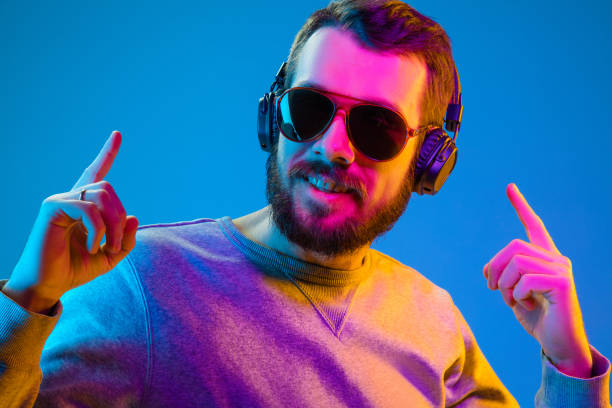 istock Enjoying his favorite music. 1129342267