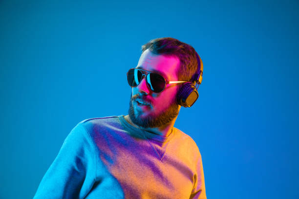 istock Enjoying his favorite music. 1129342268