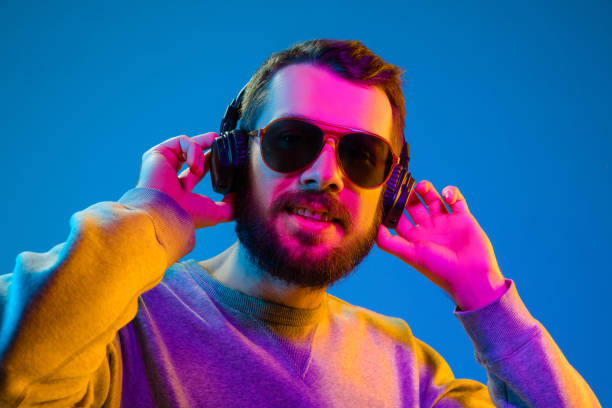 istock Enjoying his favorite music. 1129342272