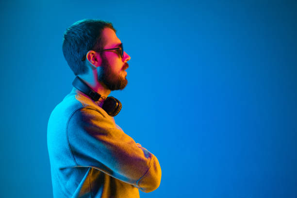 istock Enjoying his favorite music. 1129342276