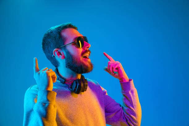 istock Enjoying his favorite music. 1129342286