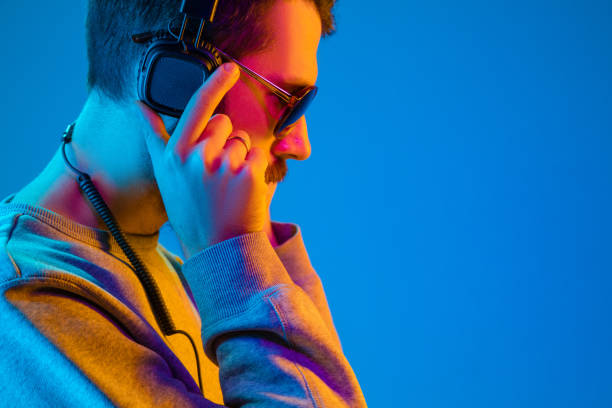 istock Enjoying his favorite music. 1129342304